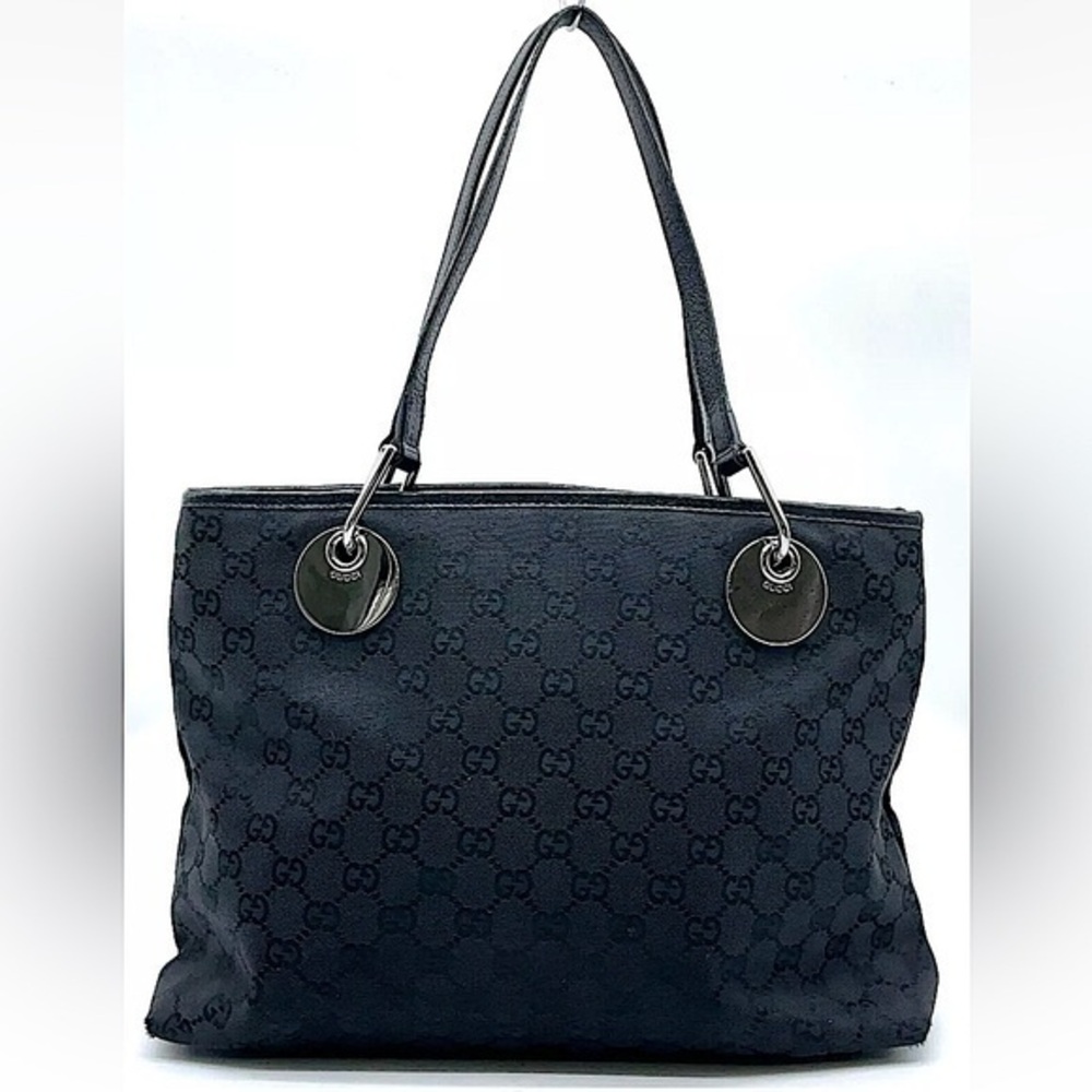 Gucci eclipse black canvas tote bag